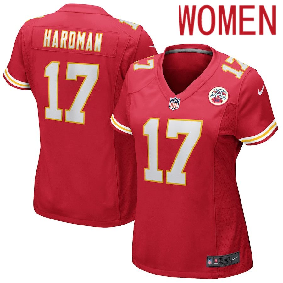 Women Kansas City Chiefs #17 Mecole Hardman Red Nike Game NFL Jersey